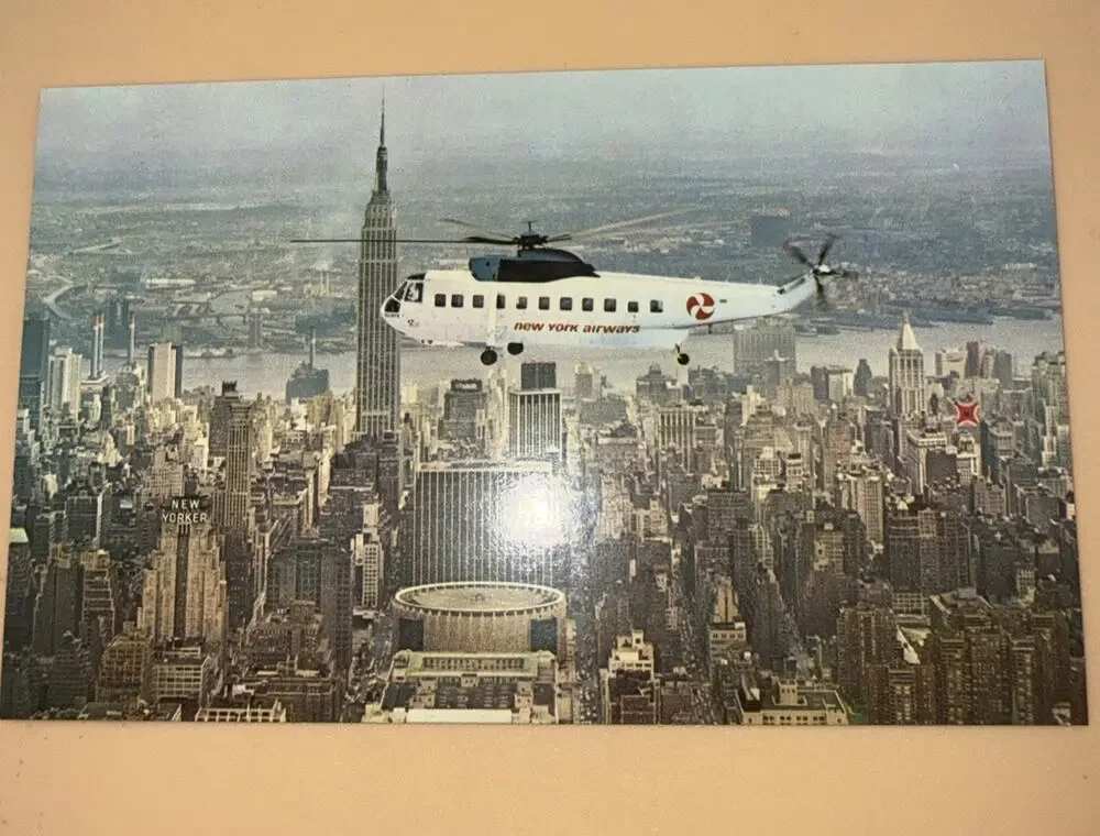 New York, New York Postcard New York Airways Helicopter c 1960s G5